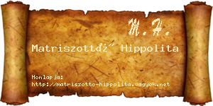 Matriszottó Hippolita névjegykártya